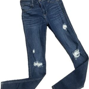 Hollister Ladies Dark Blue Distressed Skinny Jeans